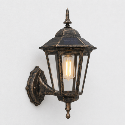 Buitenverlichting op zonne-energie voor de wand