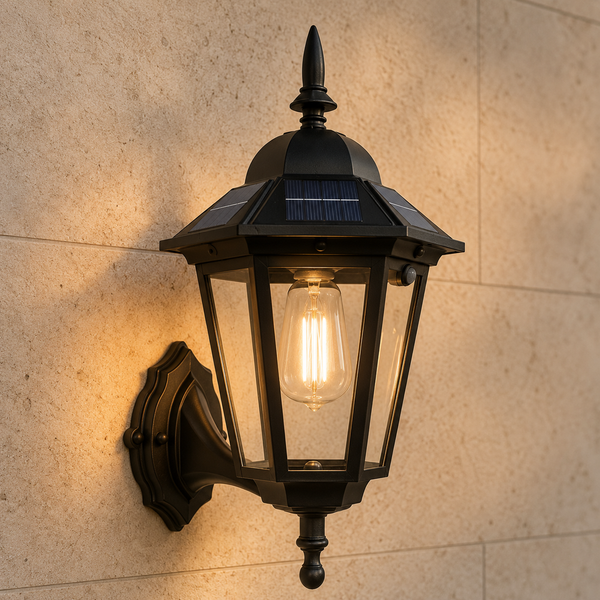 Buitenverlichting op zonne-energie voor de wand