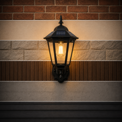Buitenverlichting op zonne-energie voor de wand