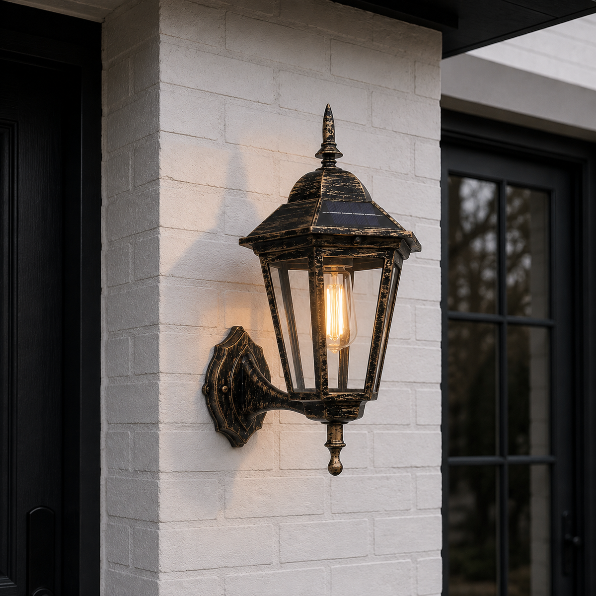 Buitenverlichting op zonne-energie voor de wand