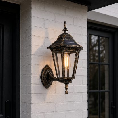 Buitenverlichting op zonne-energie voor de wand
