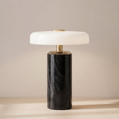 Draadloze Tafellamp met Marmer en Glas