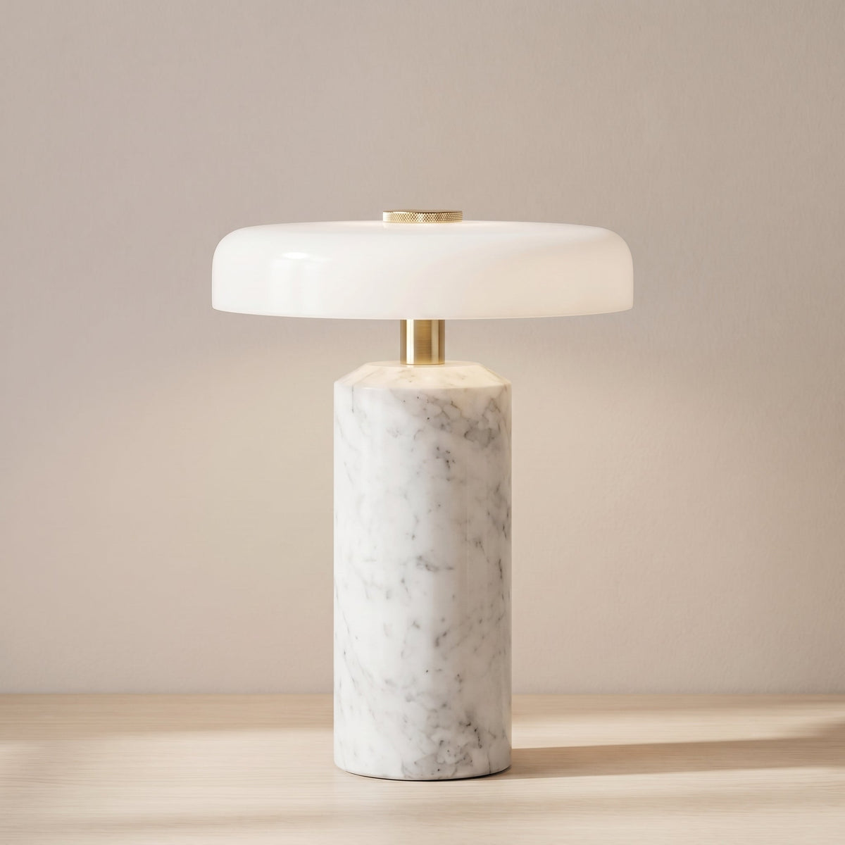 Draadloze Tafellamp met Marmer en Glas