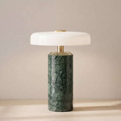 Draadloze Tafellamp met Marmer en Glas