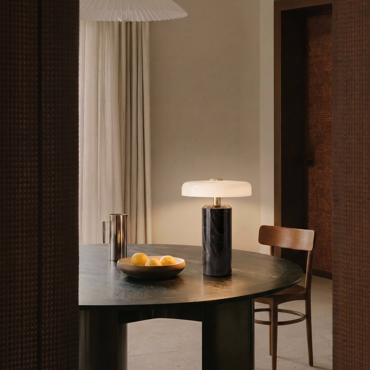 Draadloze Tafellamp met Marmer en Glas