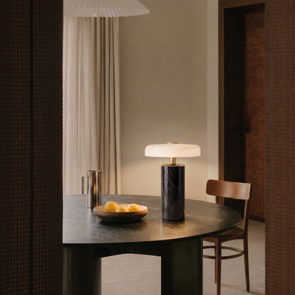 Draadloze Tafellamp met Marmer en Glas