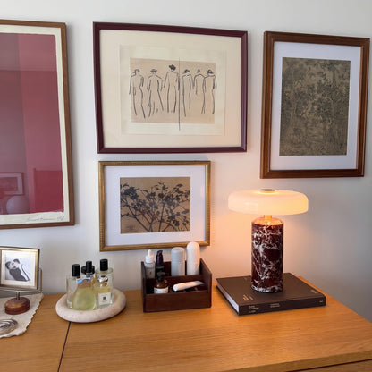 Draadloze Tafellamp met Marmer en Glas