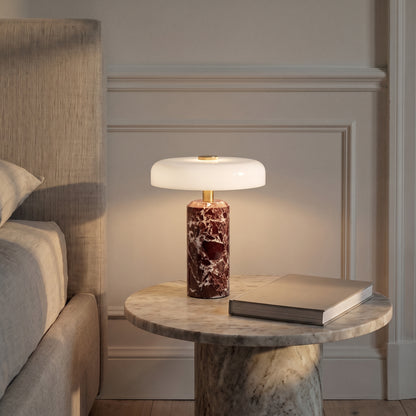 Draadloze Tafellamp met Marmer en Glas